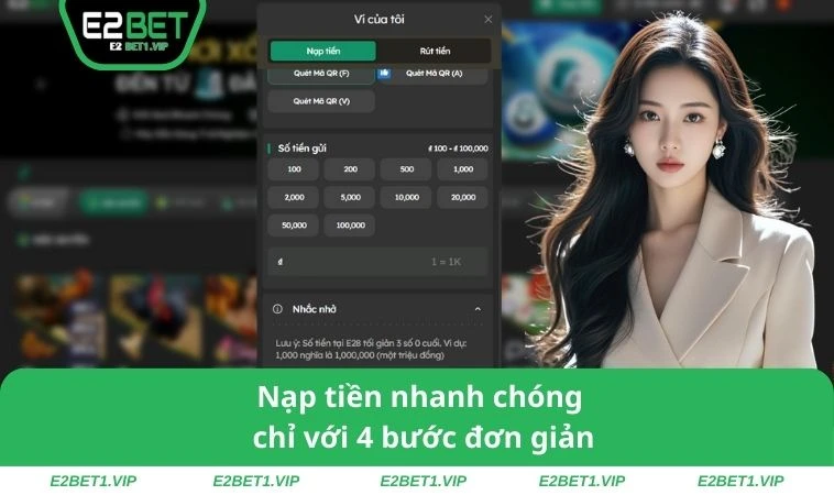 Nạp tiền nhanh chóng chỉ với 4 bước đơn giản